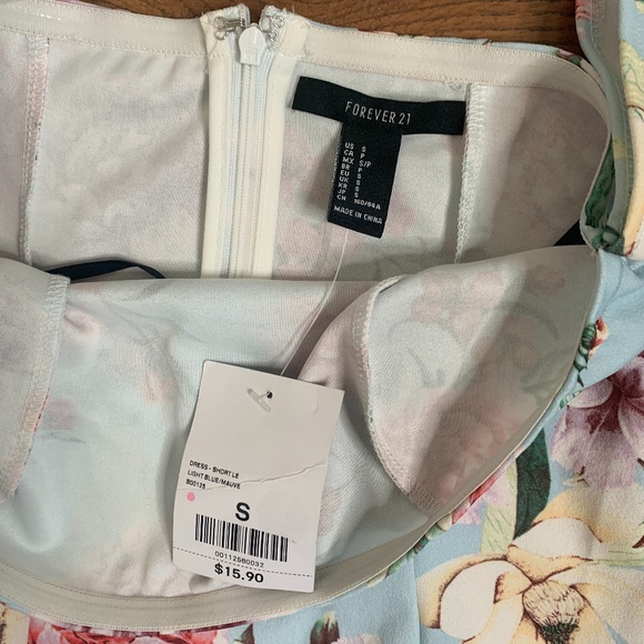 NEW Forever 21 | Blue Floral Off Shoulder Dress - Picture 6 of 7